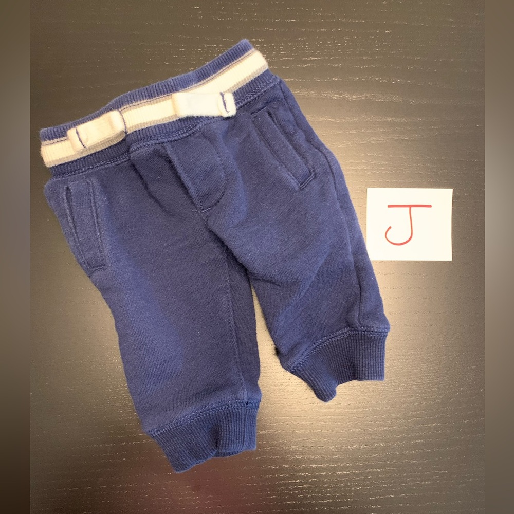 ⭐️2/$5.00⭐️- Carter's 3m (0-3m) Navy Blue Kids Joggers with White Trim